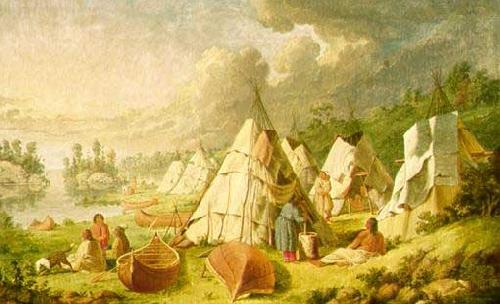 Paul Kane Indian encampment on Lake Huron France oil painting art